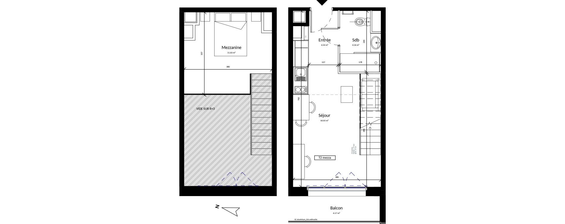 Duplex T2 de 36,36 m2 &agrave; Harfleur Centre