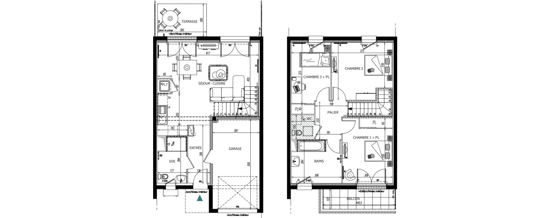 Maison T4 de 85,56 m2 au Havre Points cardinaux