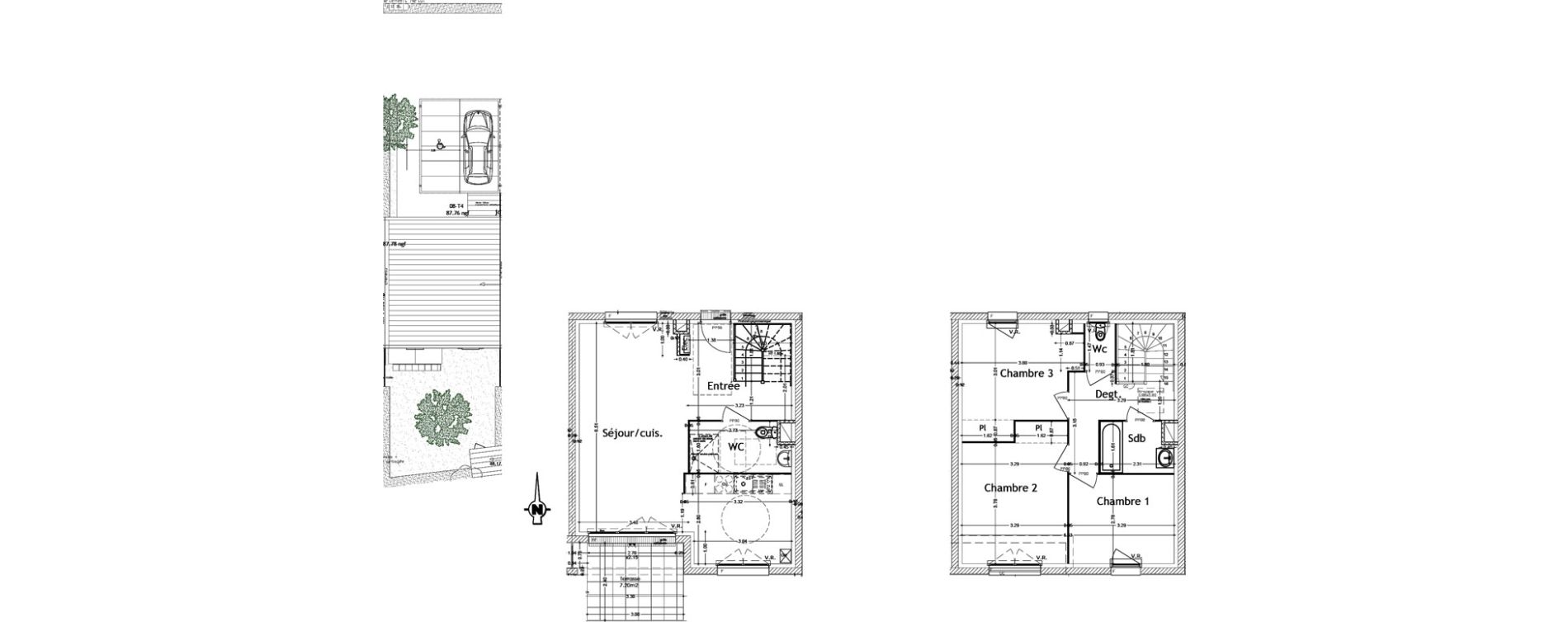 Maison T4 de 87,07 m2 au Havre Points cardinaux