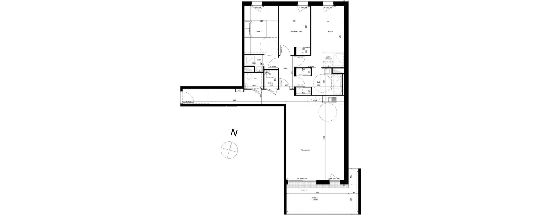 Appartement T4 de 101,24 m2 au Mesnil-Esnard Centre