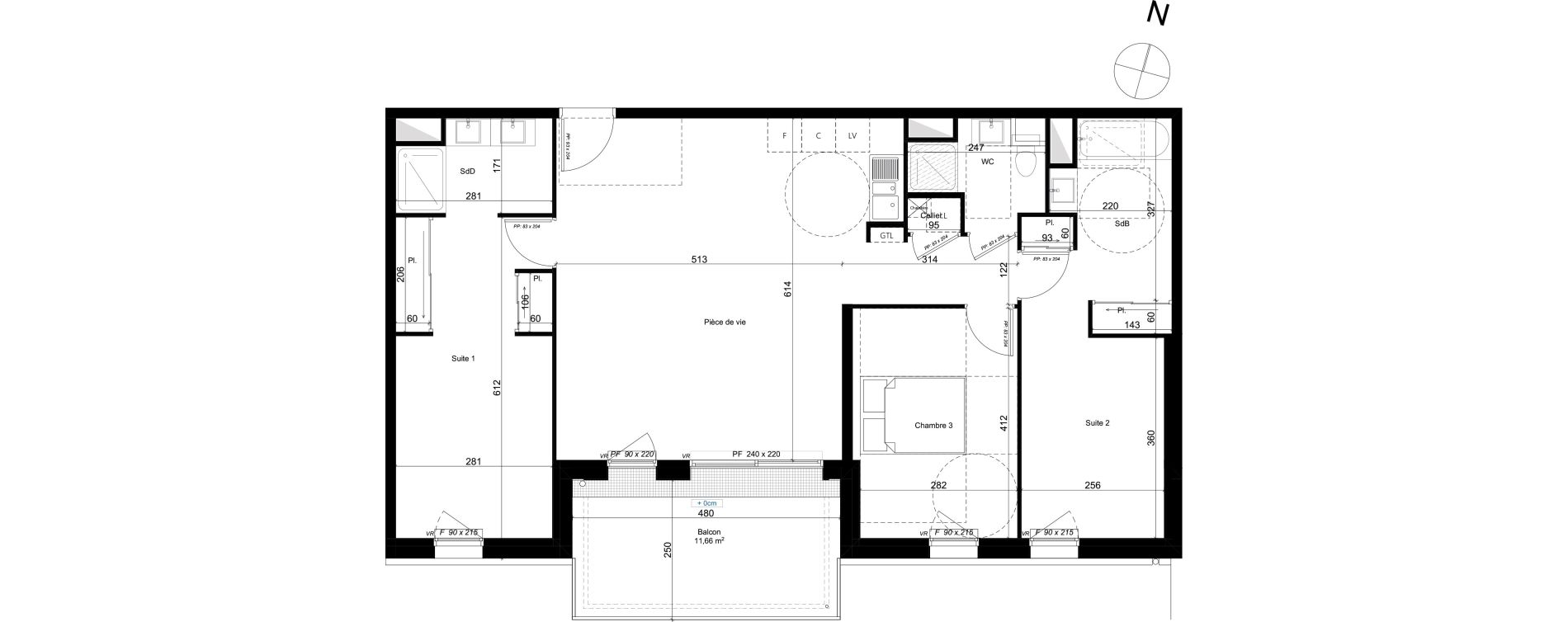 Appartement T4 de 92,17 m2 au Mesnil-Esnard Centre