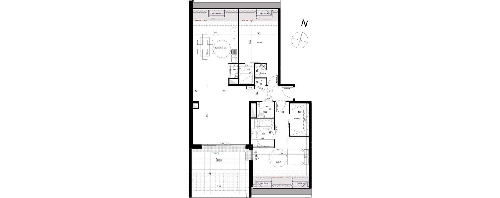 Appartement T3 de 96,97 m2 au Mesnil-Esnard Centre