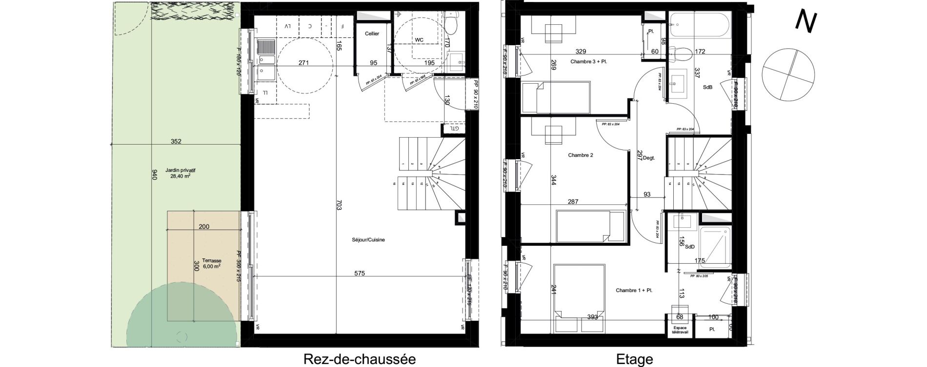 Maison T4 de 90,89 m2 au Mesnil-Esnard Centre