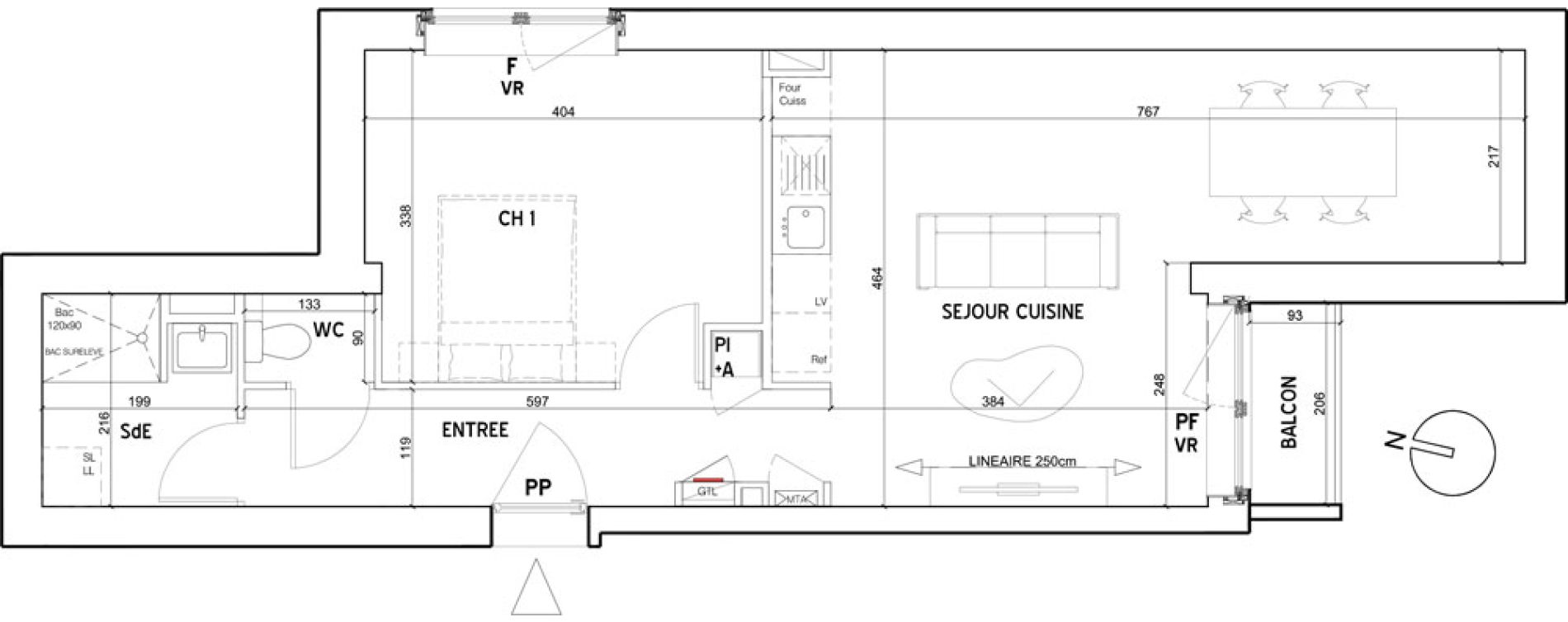 Appartement T2 de 52,60 m2 au Petit-Quevilly Centre