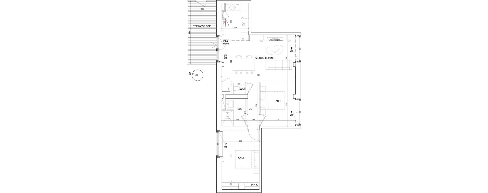 Appartement T3 de 57,60 m2 au Petit-Quevilly Centre