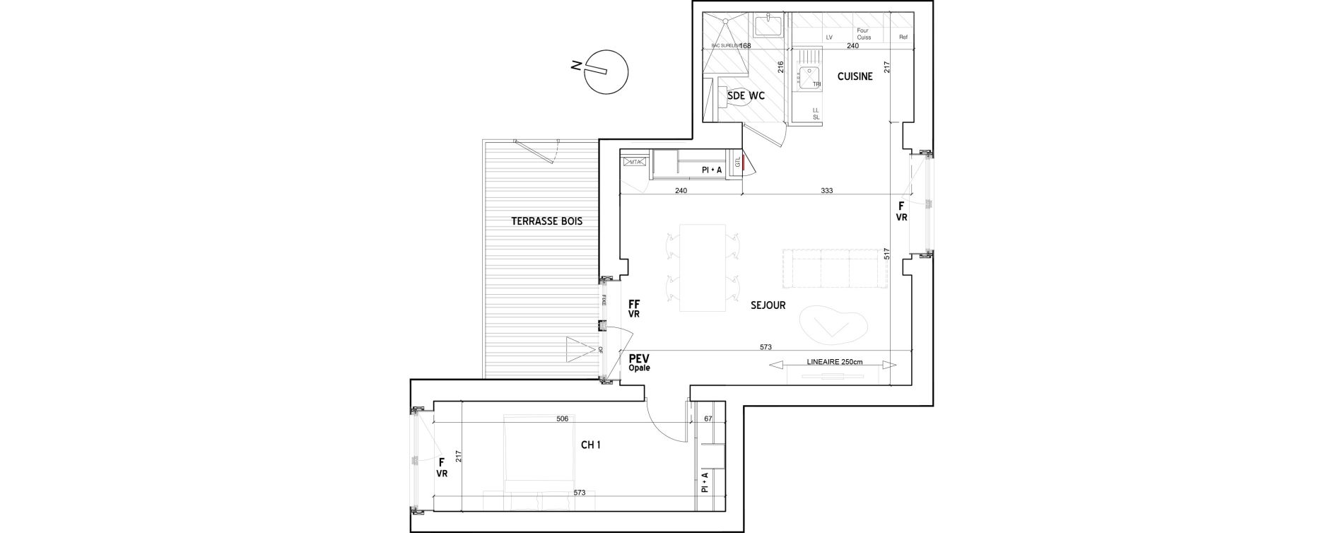 Appartement T2 de 48,90 m2 au Petit-Quevilly Centre