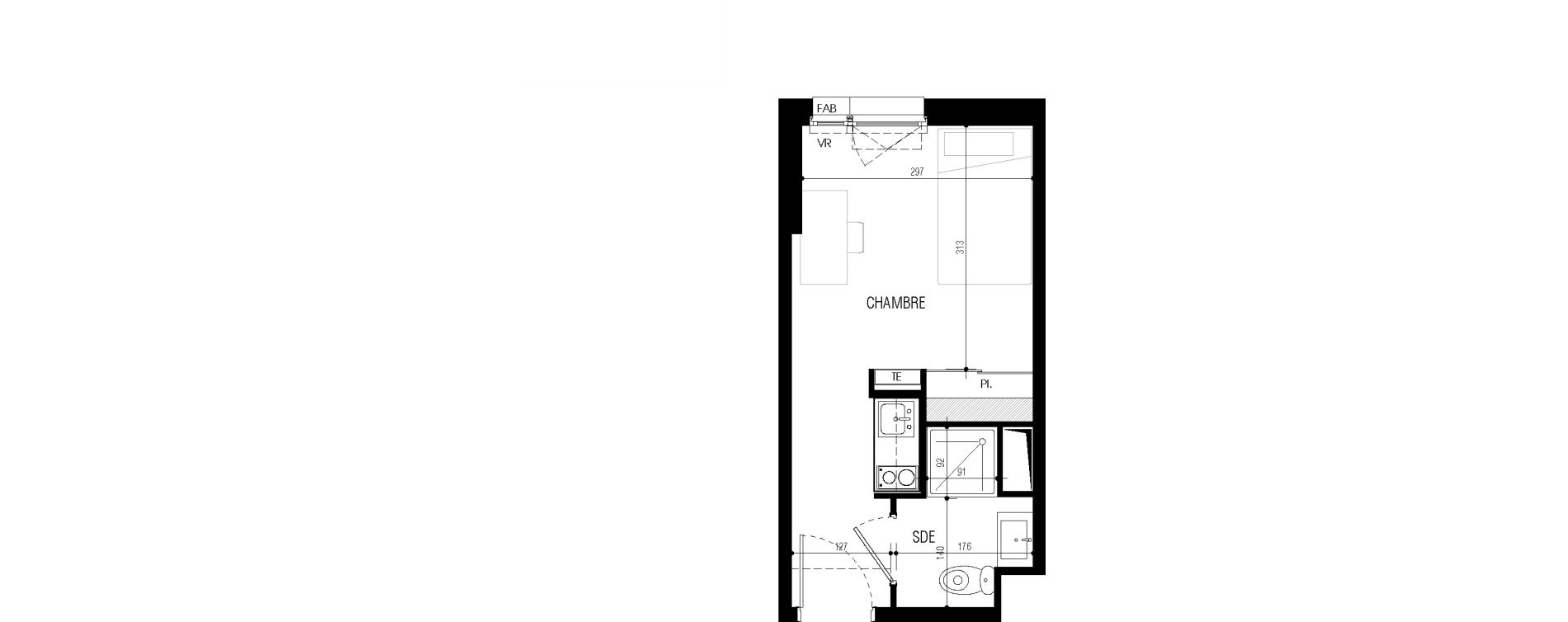 Appartement T1 de 17,76 m2 au Petit-Quevilly Centre
