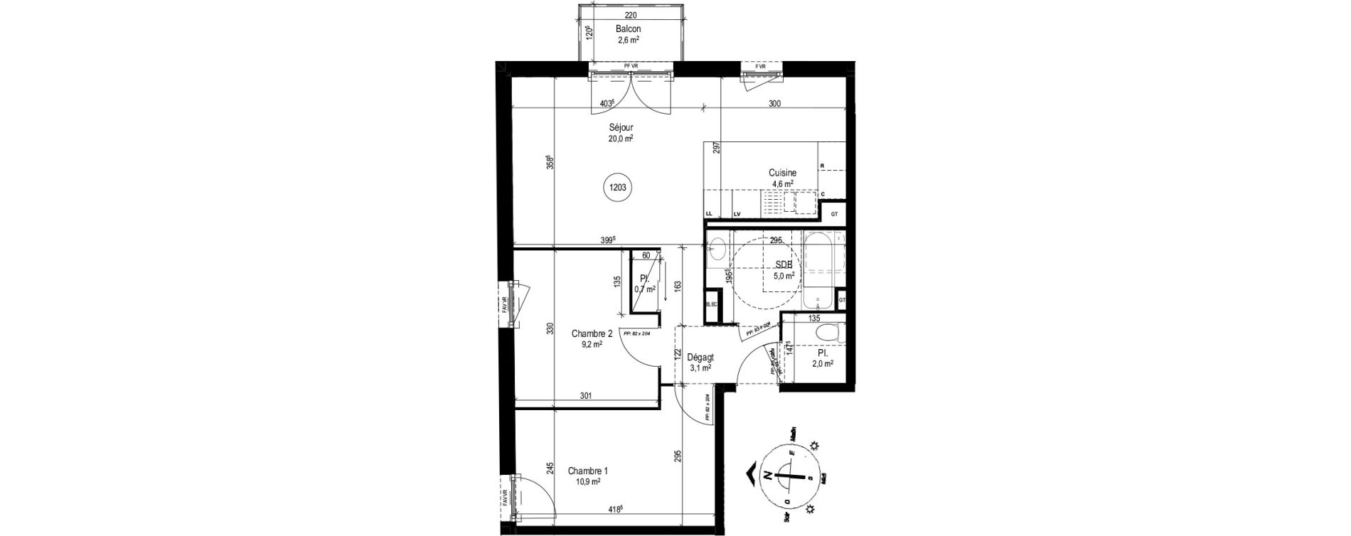 Appartement T3 de 55,50 m2 au Petit-Quevilly Centre