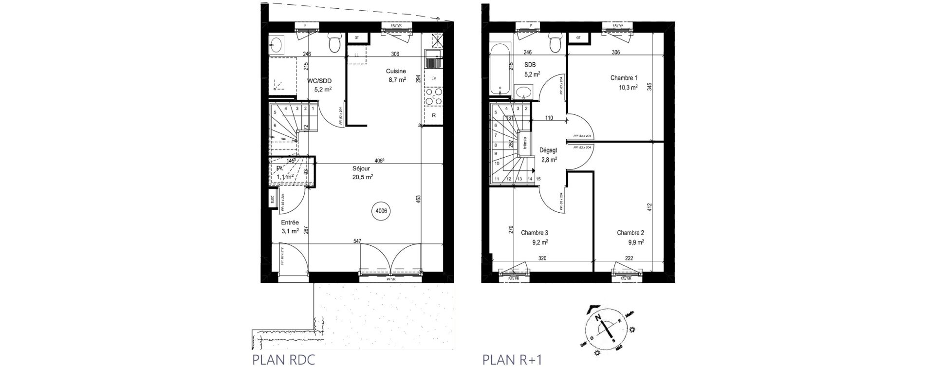 Maison T4 de 76,00 m2 au Petit-Quevilly Centre