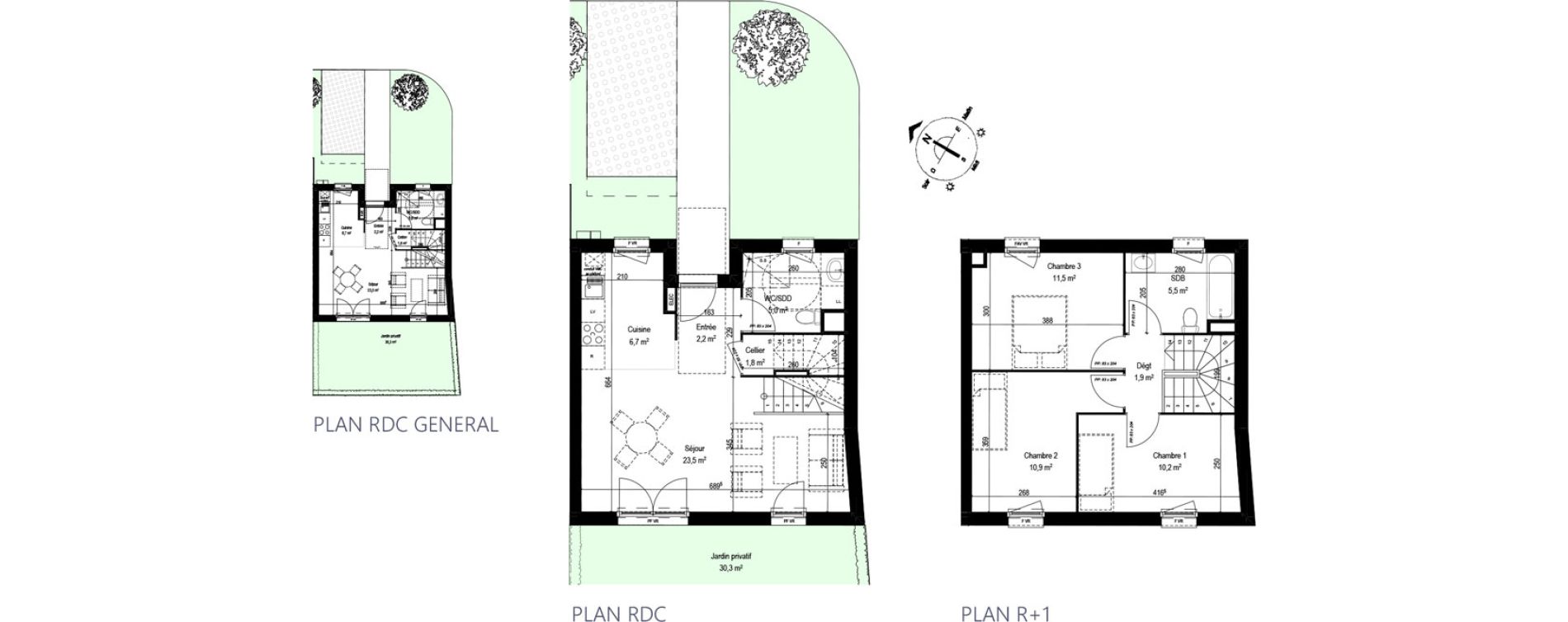 Maison T4 de 79,20 m2 au Petit-Quevilly Centre