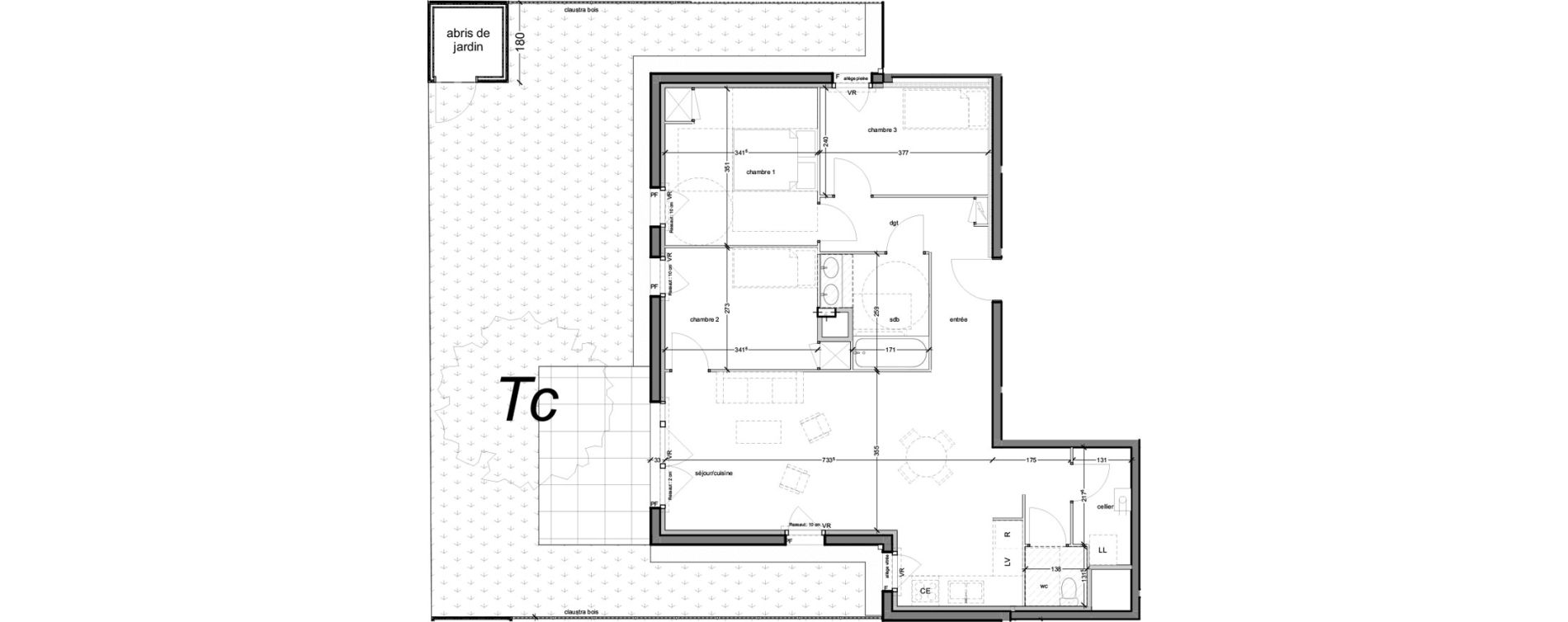 Appartement T4 de 83,73 m2 au Petit-Quevilly Jardin des plantes - les canadiens