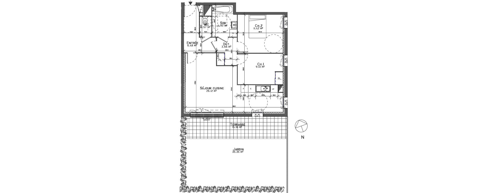 Appartement T3 de 63,35 m2 au Petit-Quevilly Centre