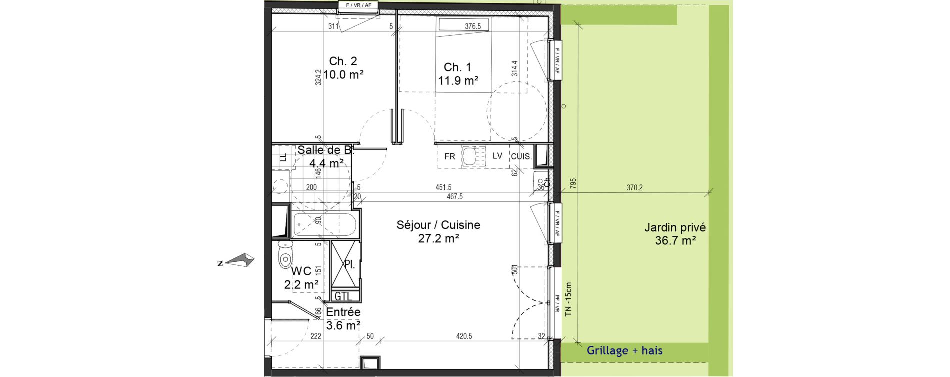 Appartement T3 de 59,30 m2 au Petit-Quevilly Centre