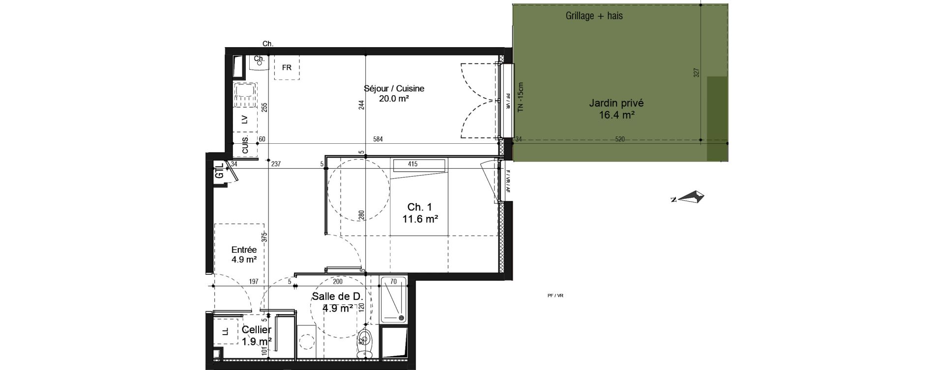 Appartement T2 de 43,30 m2 au Petit-Quevilly Centre