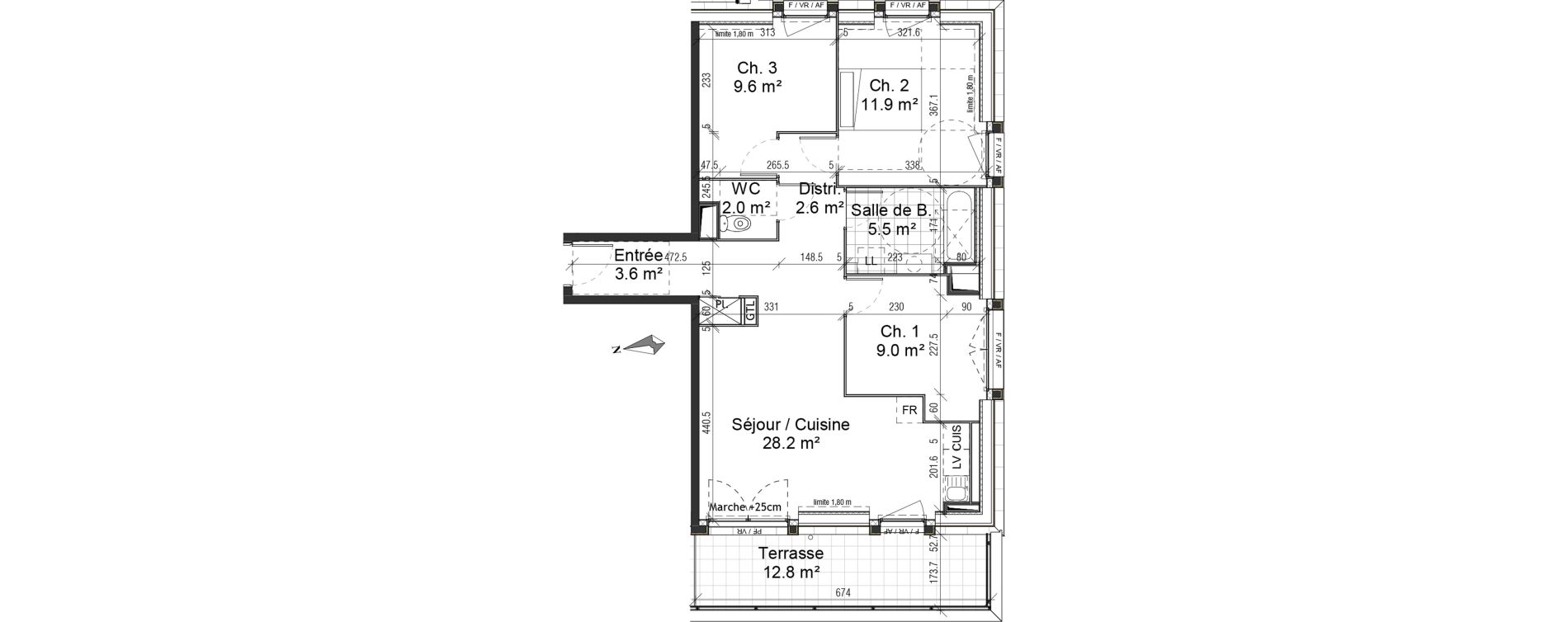 Appartement T4 de 72,30 m2 au Petit-Quevilly Centre