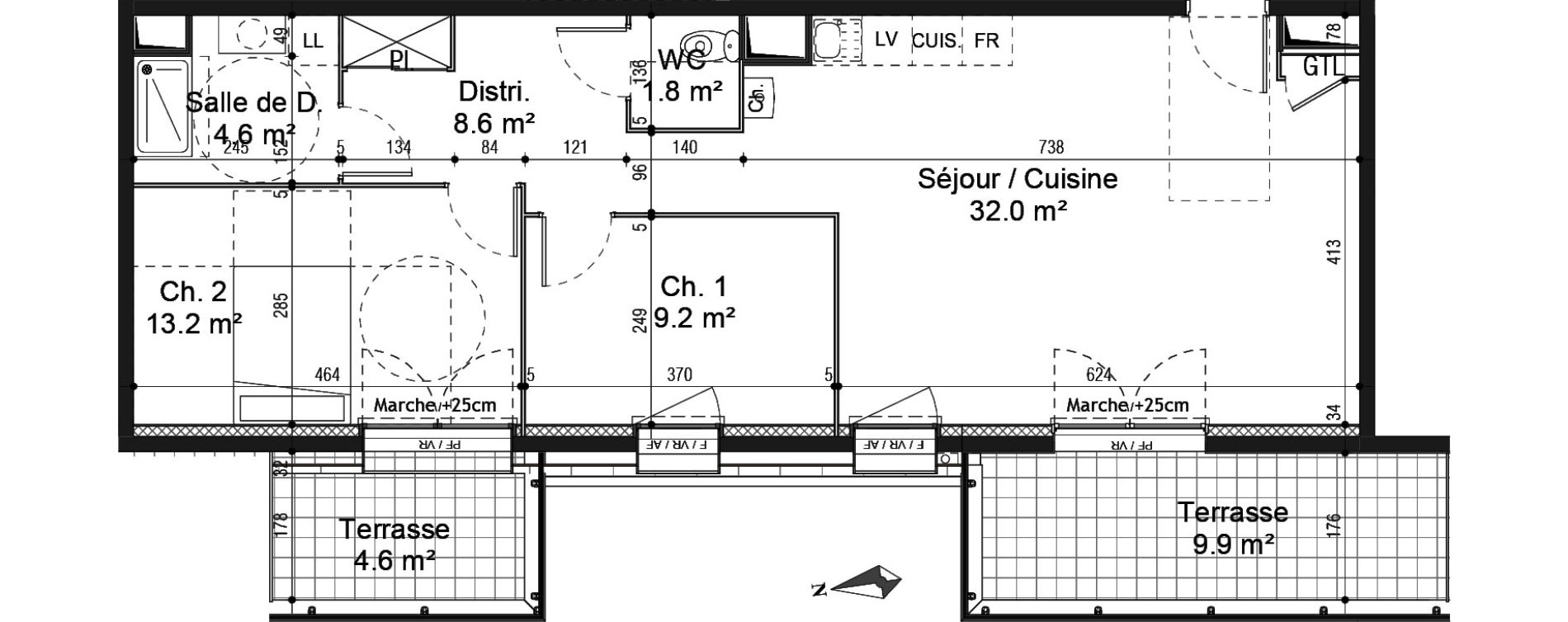Appartement T3 de 69,40 m2 au Petit-Quevilly Centre