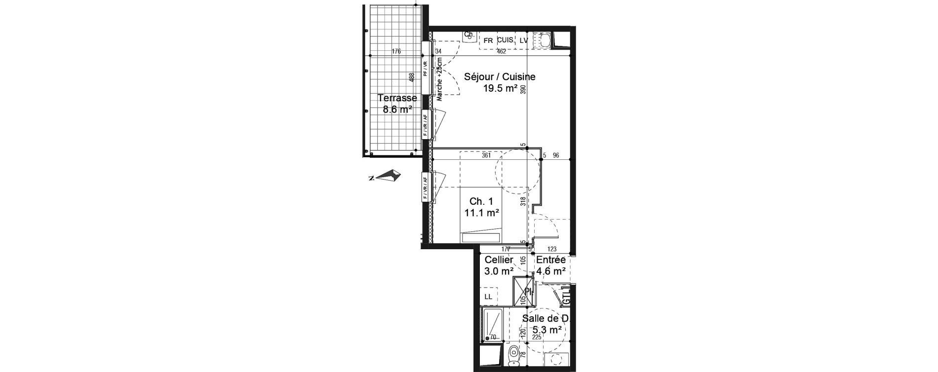 Appartement T2 de 43,40 m2 au Petit-Quevilly Centre