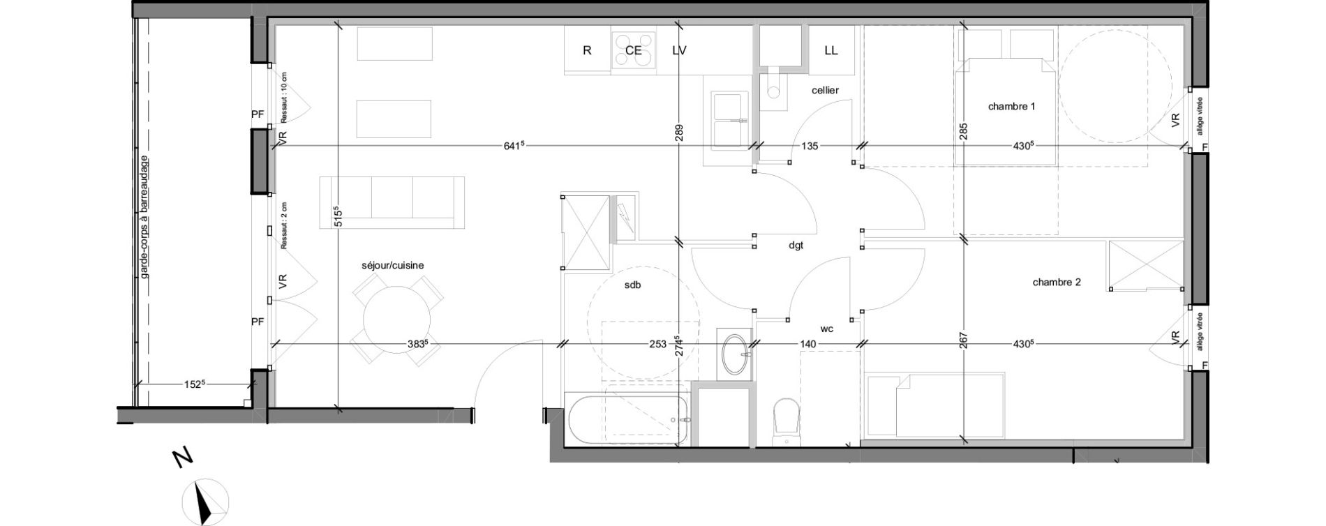 Appartement T3 de 64,16 m2 au Petit-Quevilly Centre