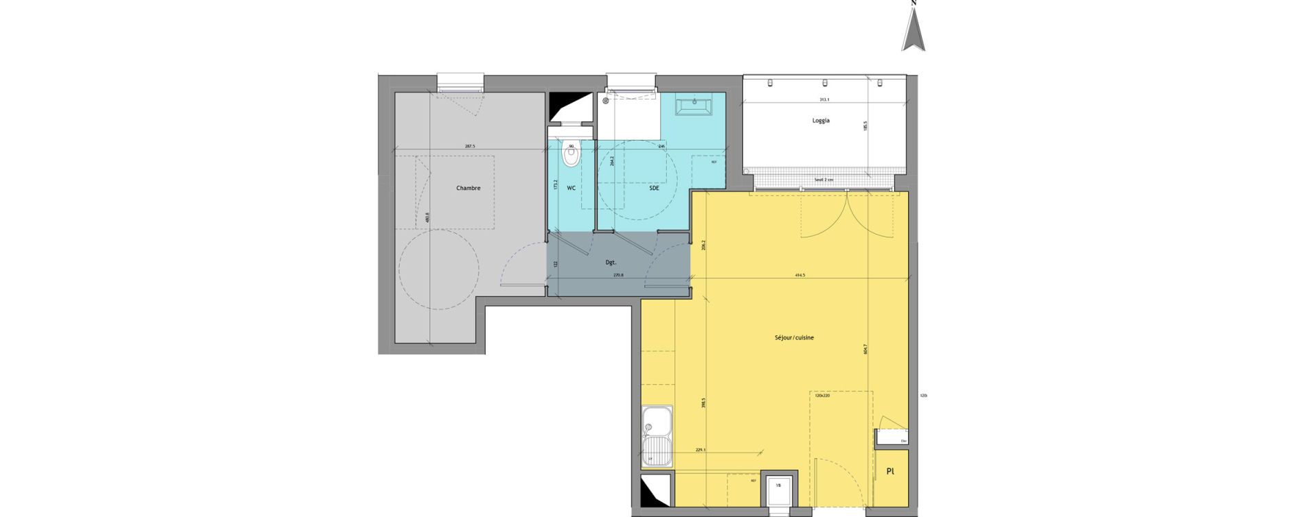 Appartement T2 de 51,15 m2 au Petit-Quevilly Centre