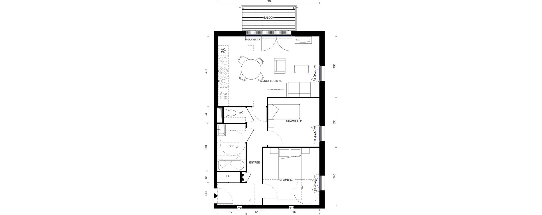 Appartement T3 de 59,20 m2 &agrave; Malaunay Centre