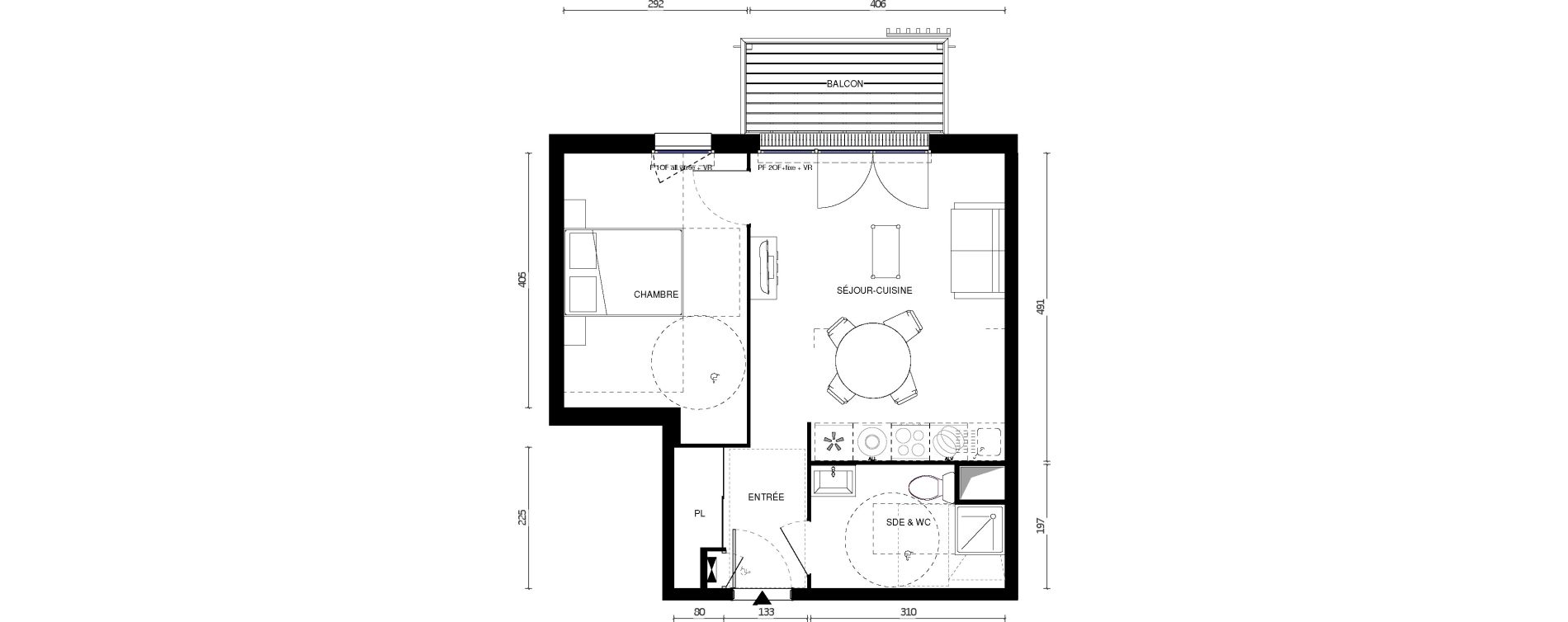 Appartement T2 de 42,20 m2 &agrave; Malaunay Centre