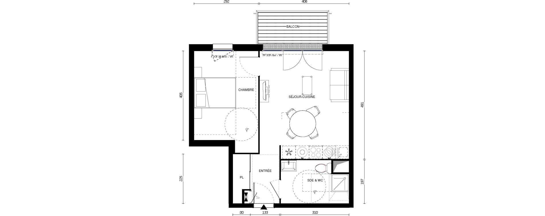 Appartement T2 de 42,20 m2 &agrave; Malaunay Centre