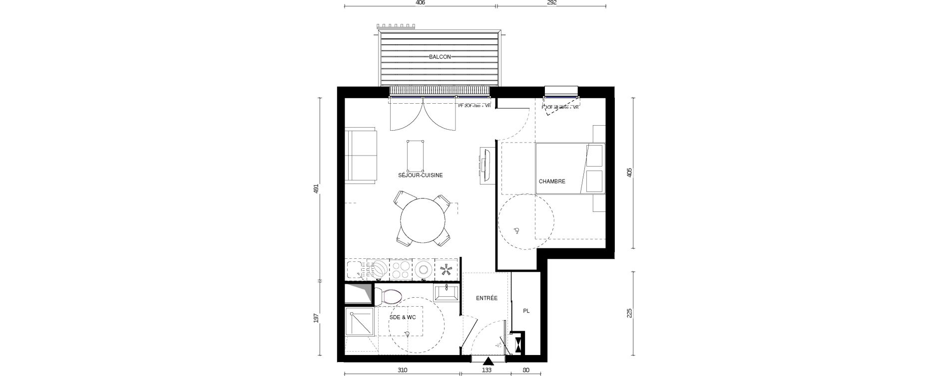 Appartement T2 de 42,10 m2 &agrave; Malaunay Centre