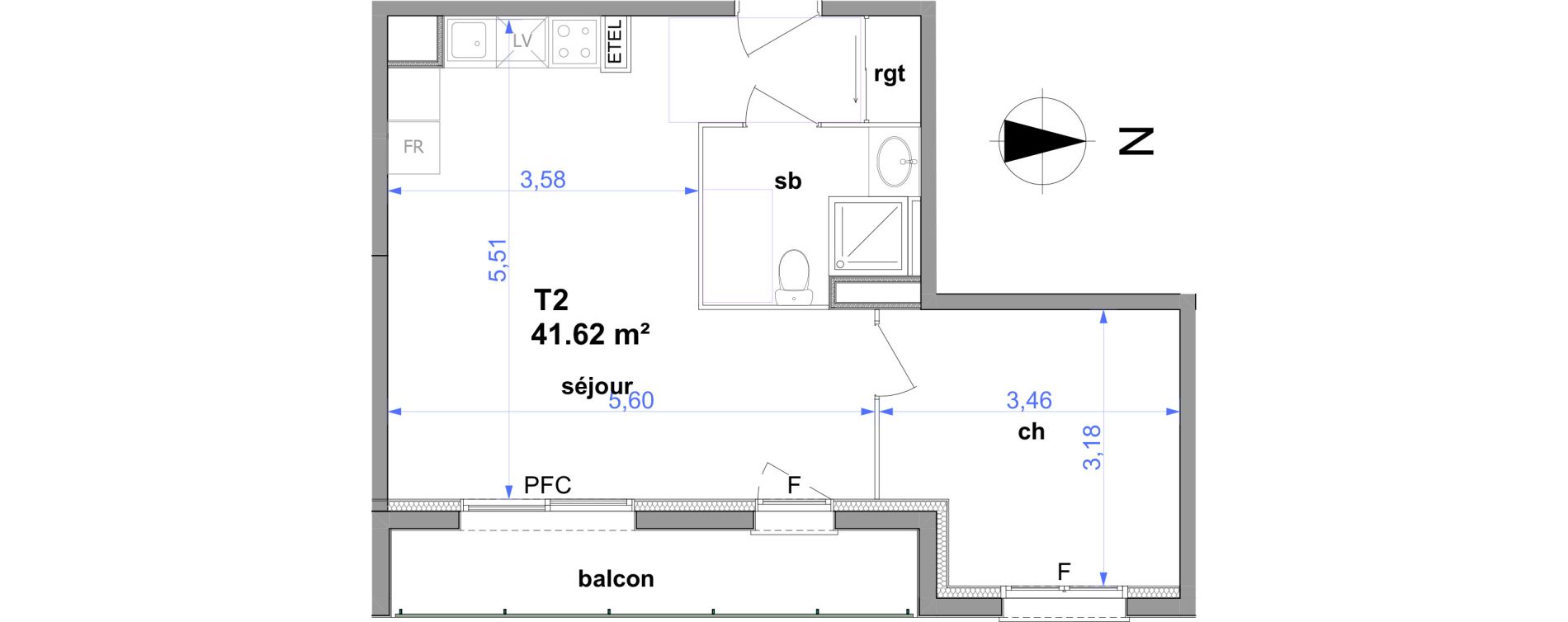 Appartement T2 de 41,62 m2 &agrave; Maromme Centre