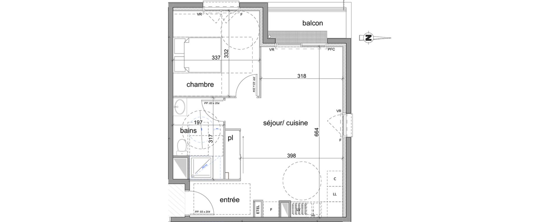 Appartement T2 de 45,72 m2 &agrave; Maromme Centre