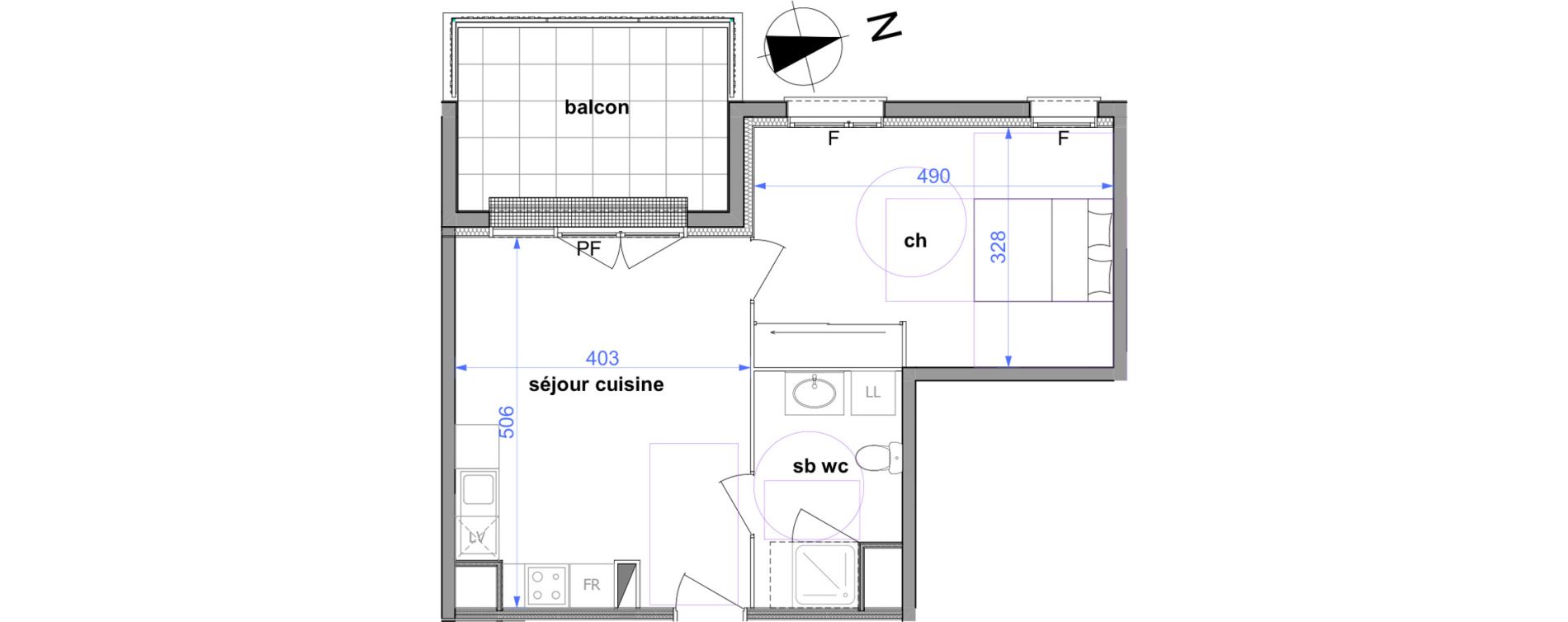Appartement T2 de 41,73 m2 &agrave; Maromme Centre