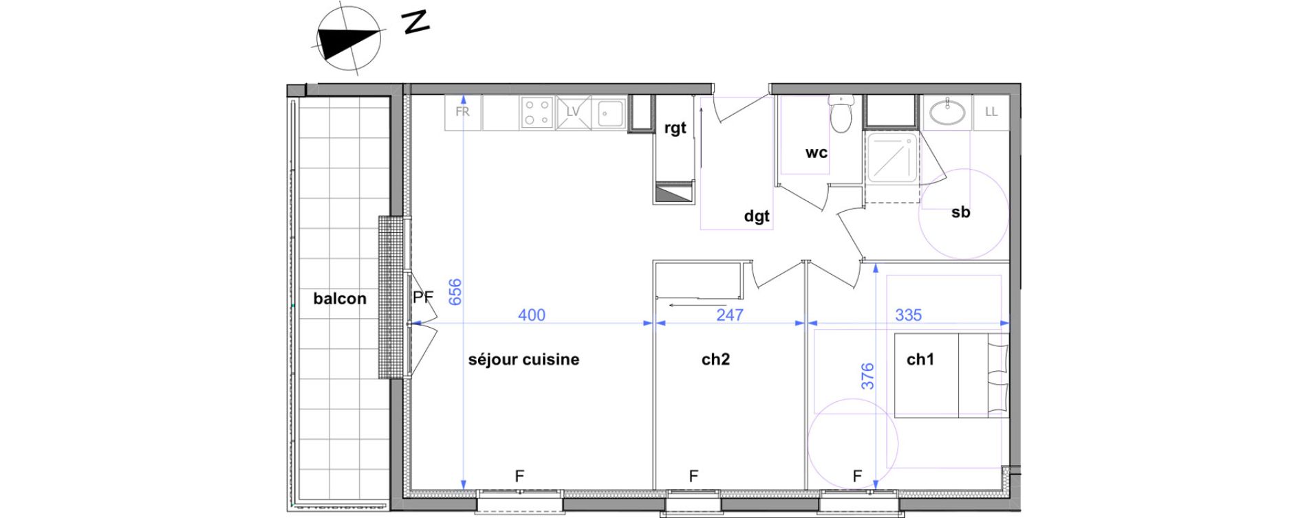 Appartement T3 de 62,85 m2 &agrave; Maromme Centre