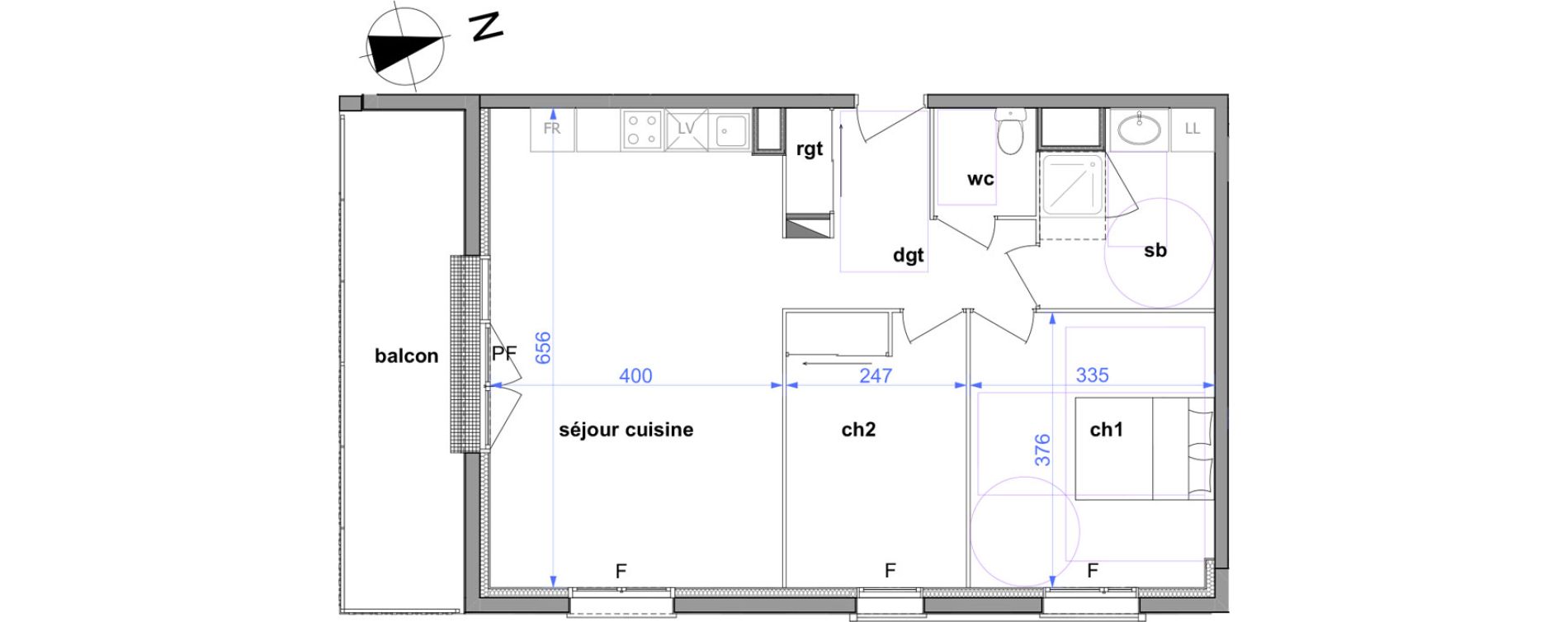 Appartement T3 de 62,85 m2 &agrave; Maromme Centre