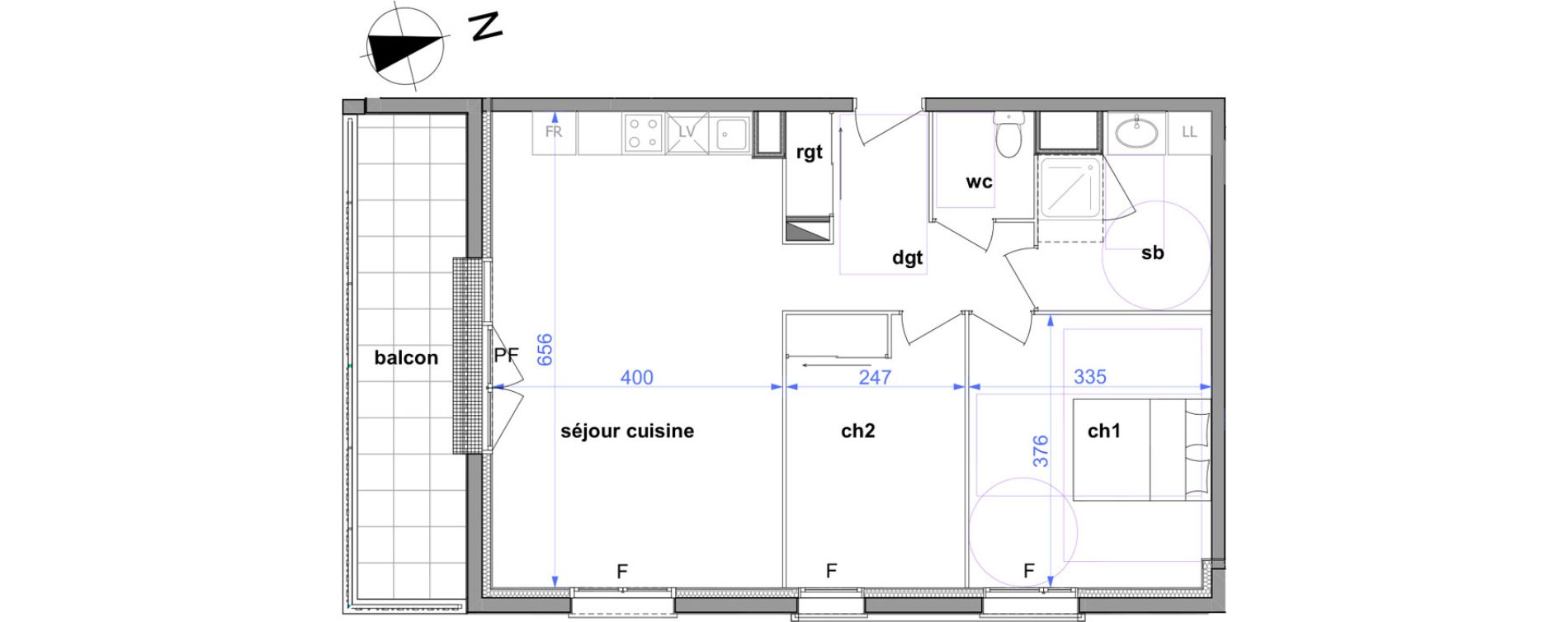 Appartement T3 de 62,85 m2 &agrave; Maromme Centre