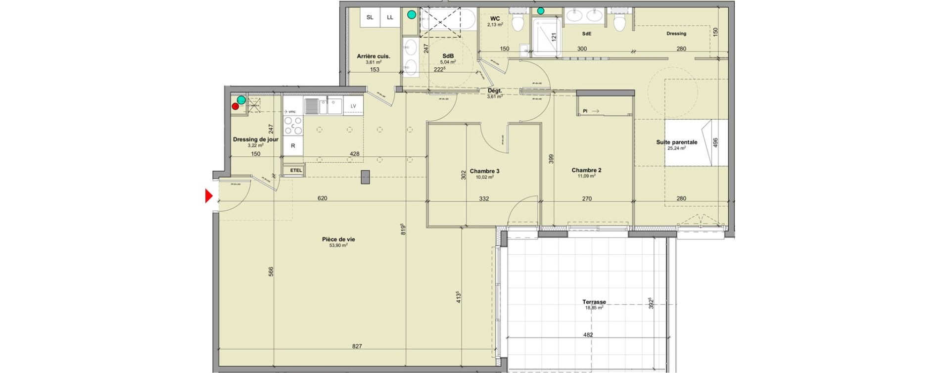 Appartement T4 de 117,86 m2 &agrave; Mont-Saint-Aignan Gallieni - saint-andr&eacute;