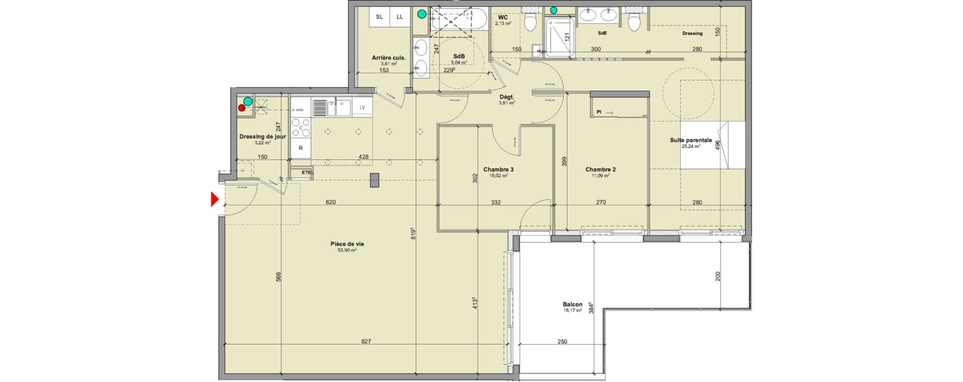 Appartement T4 de 117,86 m2 &agrave; Mont-Saint-Aignan Gallieni - saint-andr&eacute;