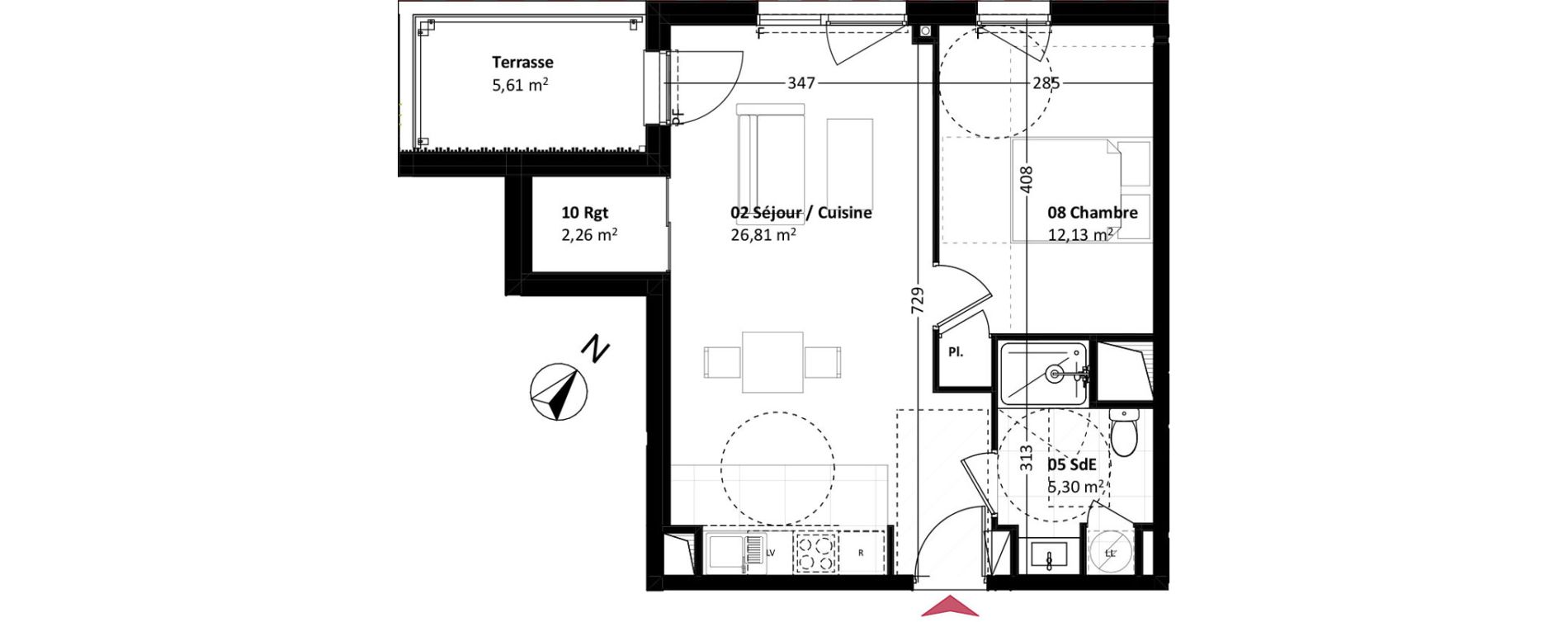 Appartement T2 de 46,50 m2 &agrave; Mont-Saint-Aignan La vatine