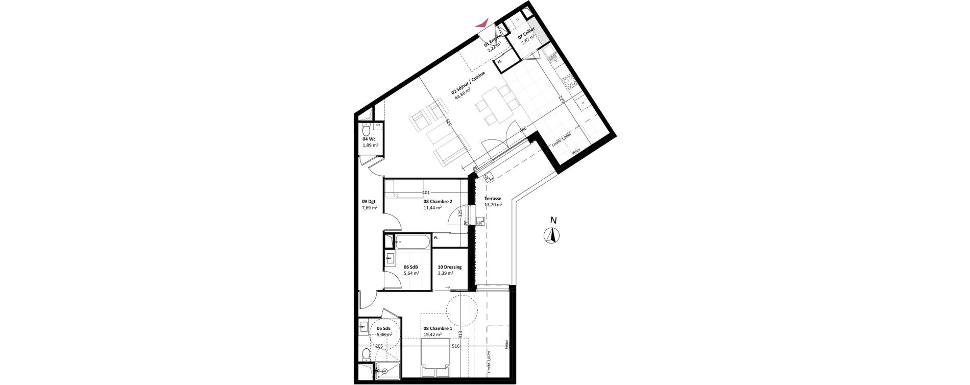 Appartement T3 de 104,80 m2 &agrave; Mont-Saint-Aignan La vatine