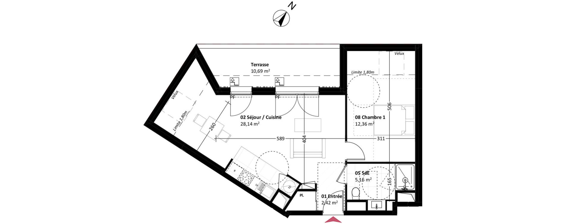 Appartement T2 de 48,08 m2 &agrave; Mont-Saint-Aignan La vatine