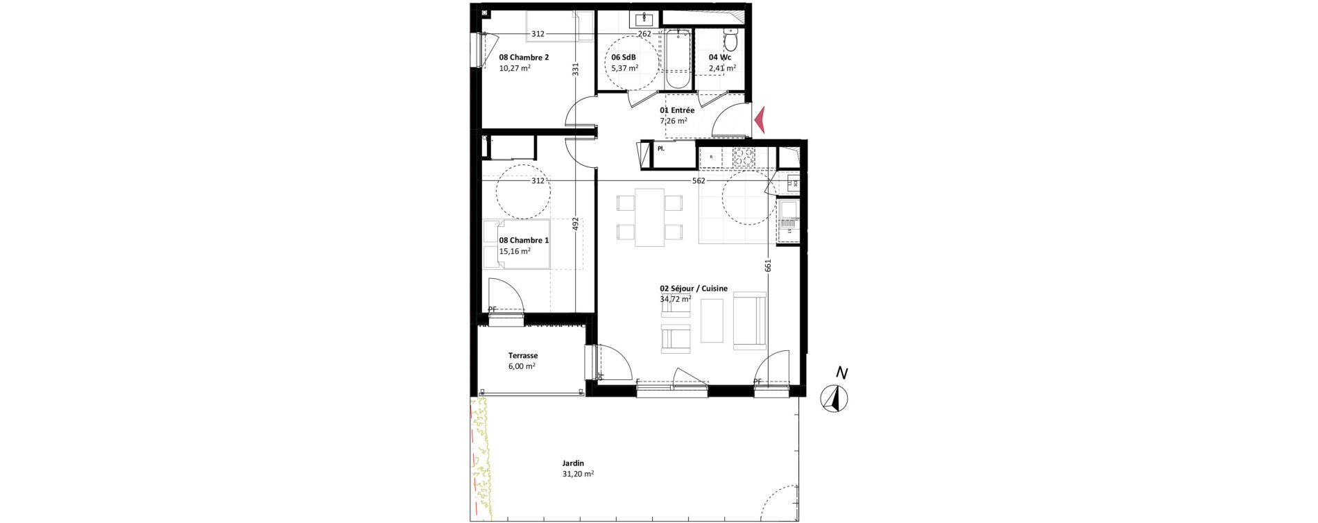 Appartement T3 de 75,19 m2 &agrave; Mont-Saint-Aignan La vatine