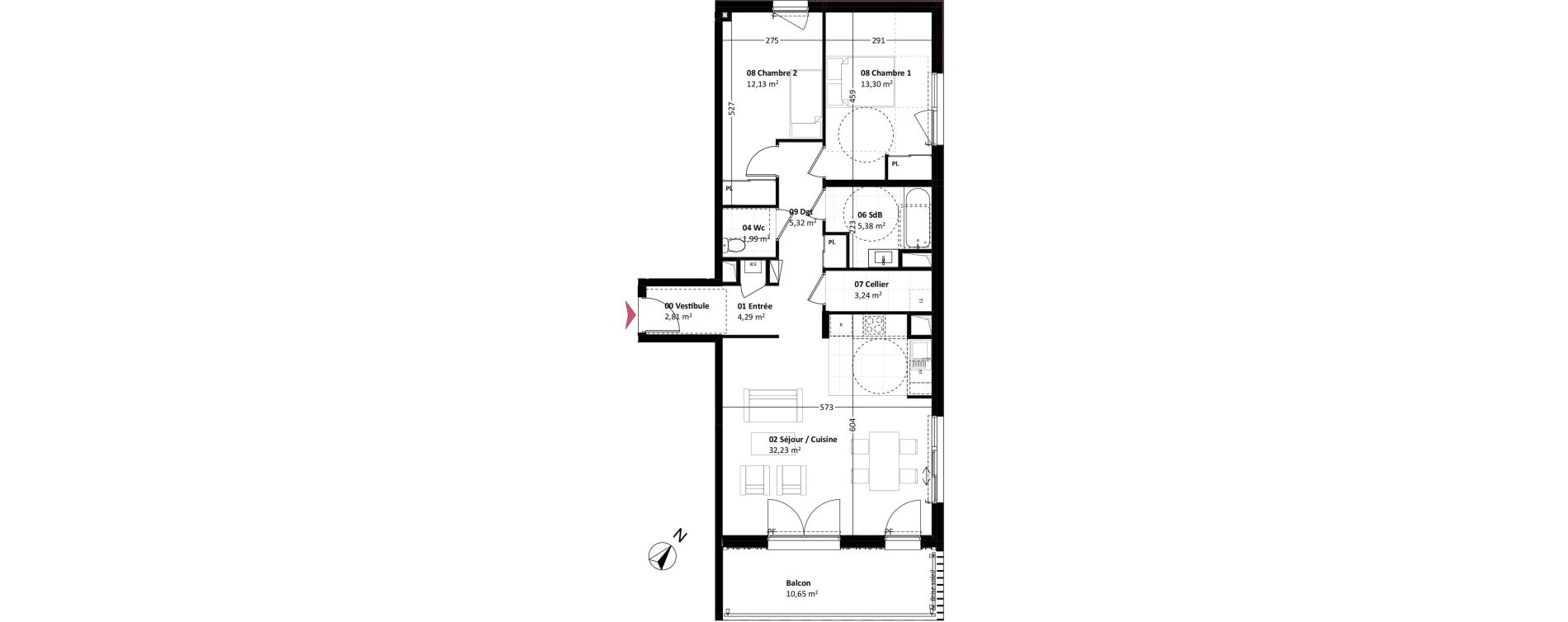 Appartement T3 de 80,69 m2 &agrave; Mont-Saint-Aignan La vatine