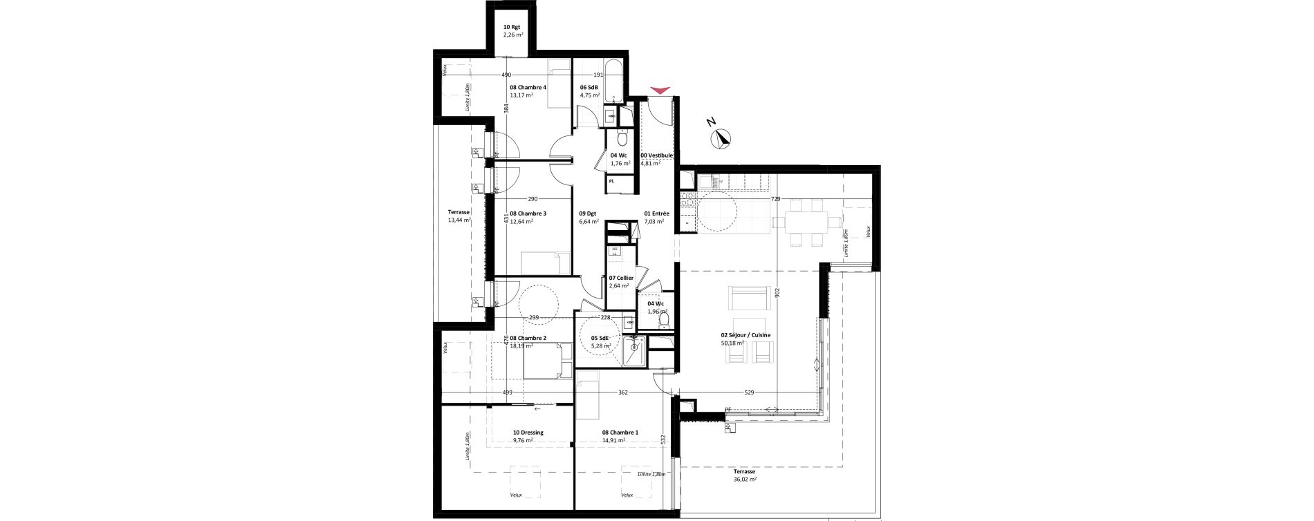 Appartement T5 de 155,98 m2 &agrave; Mont-Saint-Aignan La vatine