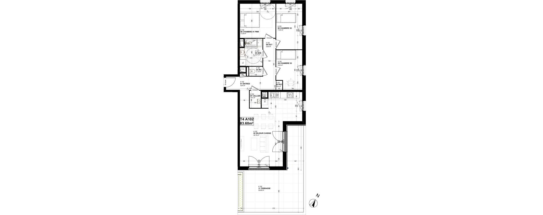 Appartement T4 de 83,60 m2 &agrave; Mont-Saint-Aignan L echappee belle