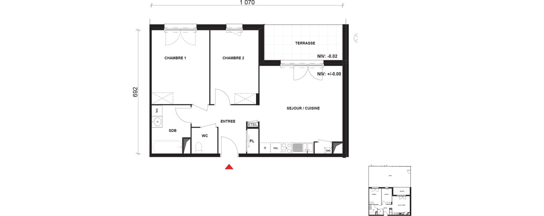 Appartement T3 de 62,45 m2 &agrave; Mont-Saint-Aignan Pl&eacute;iade - gendarmerie