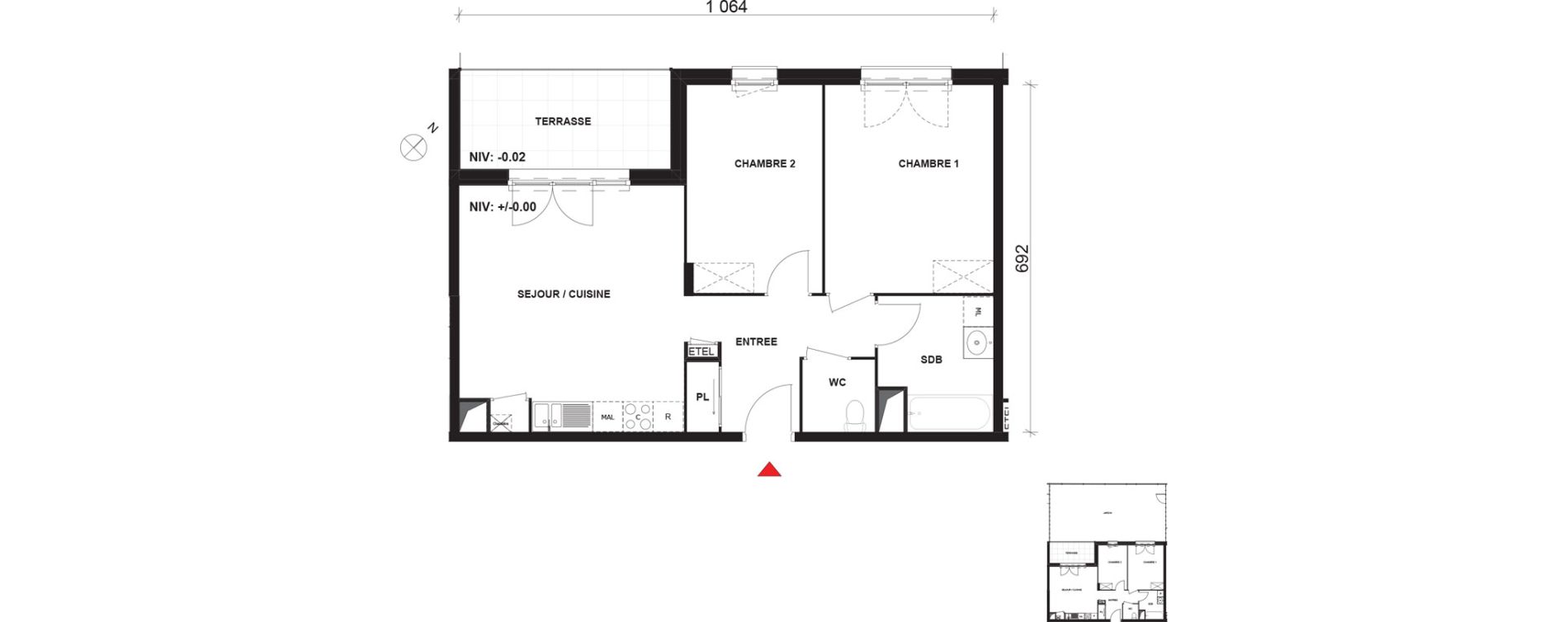 Appartement T3 de 62,26 m2 &agrave; Mont-Saint-Aignan Pl&eacute;iade - gendarmerie