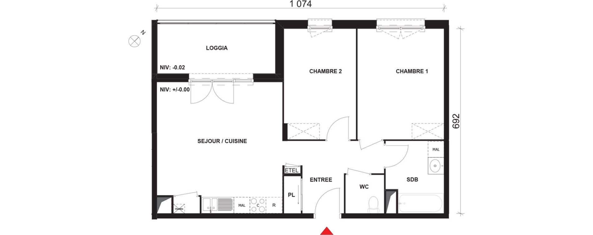 Appartement T3 de 62,60 m2 &agrave; Mont-Saint-Aignan Pl&eacute;iade - gendarmerie