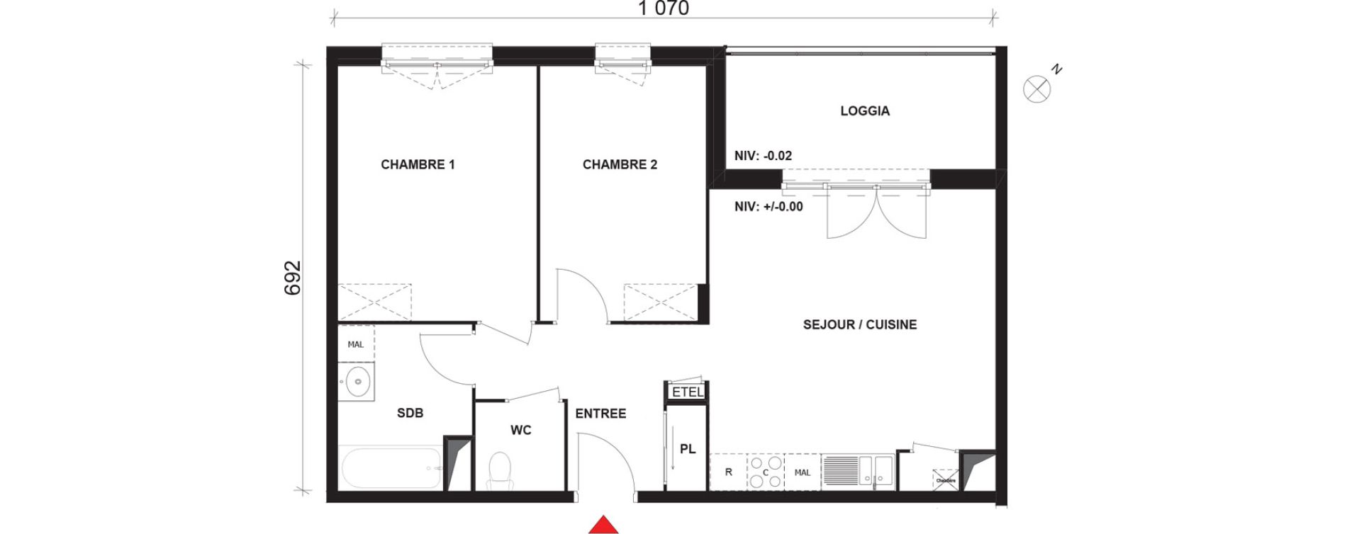 Appartement T3 de 62,45 m2 &agrave; Mont-Saint-Aignan Pl&eacute;iade - gendarmerie