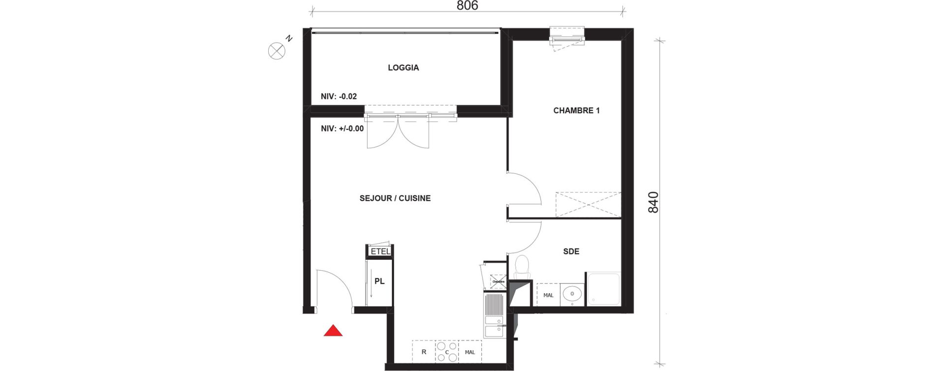 Appartement T2 de 48,50 m2 &agrave; Mont-Saint-Aignan Pl&eacute;iade - gendarmerie