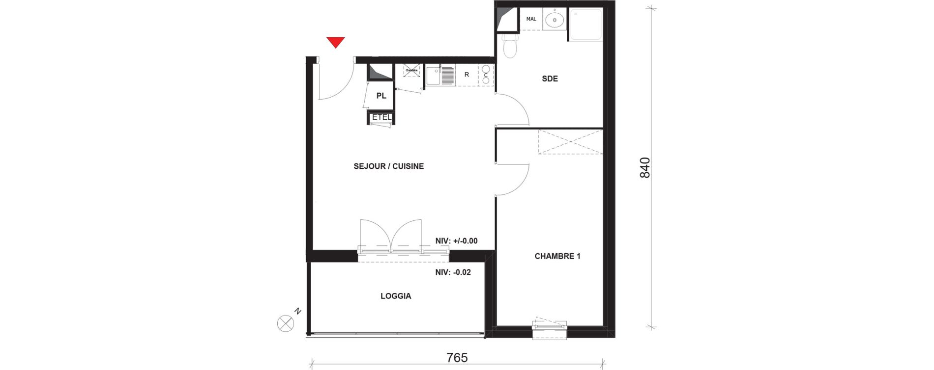 Appartement T2 de 45,85 m2 &agrave; Mont-Saint-Aignan Pl&eacute;iade - gendarmerie