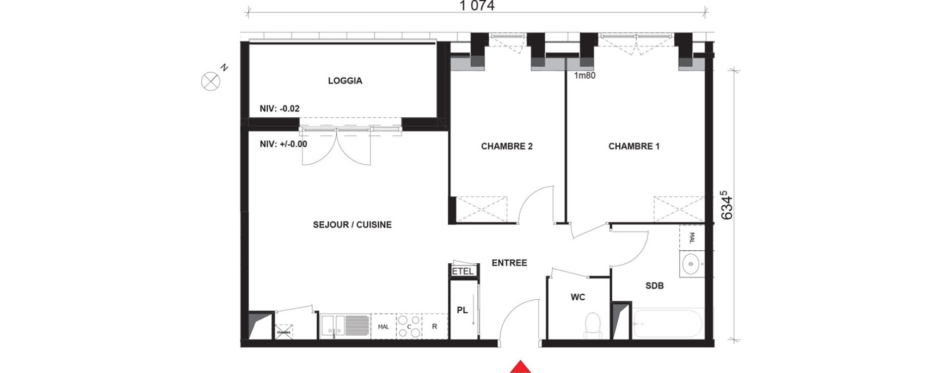 Appartement T3 de 60,99 m2 &agrave; Mont-Saint-Aignan Pl&eacute;iade - gendarmerie