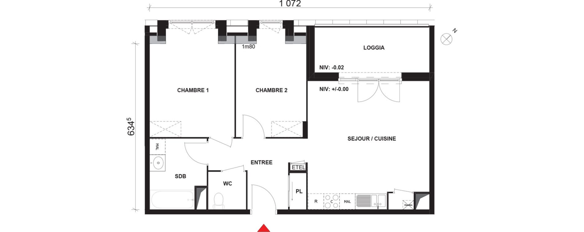 Appartement T3 de 60,81 m2 &agrave; Mont-Saint-Aignan Pl&eacute;iade - gendarmerie